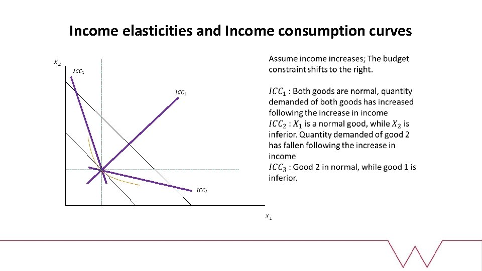 Income elasticities and Income consumption curves 