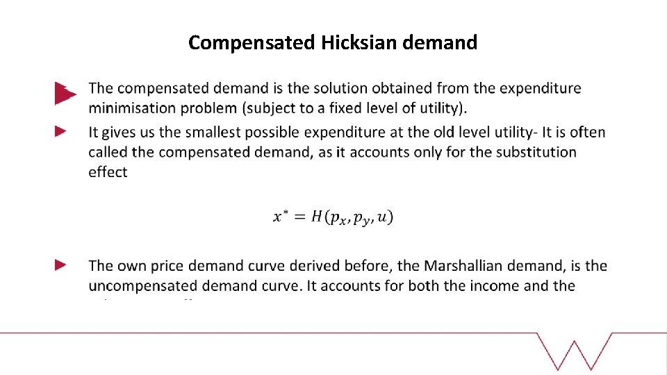 Compensated Hicksian demand 