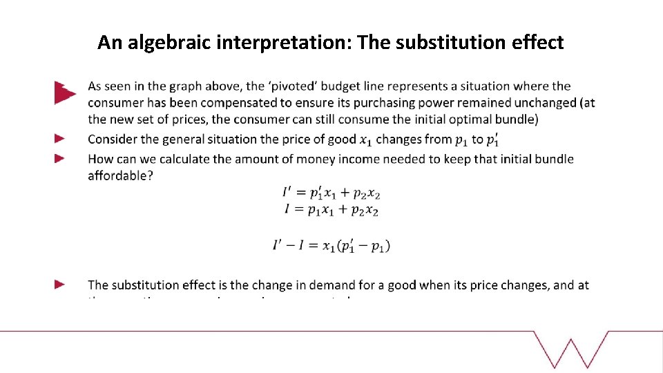 An algebraic interpretation: The substitution effect 