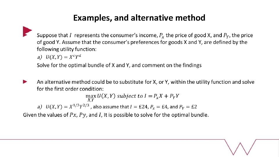 Examples, and alternative method 