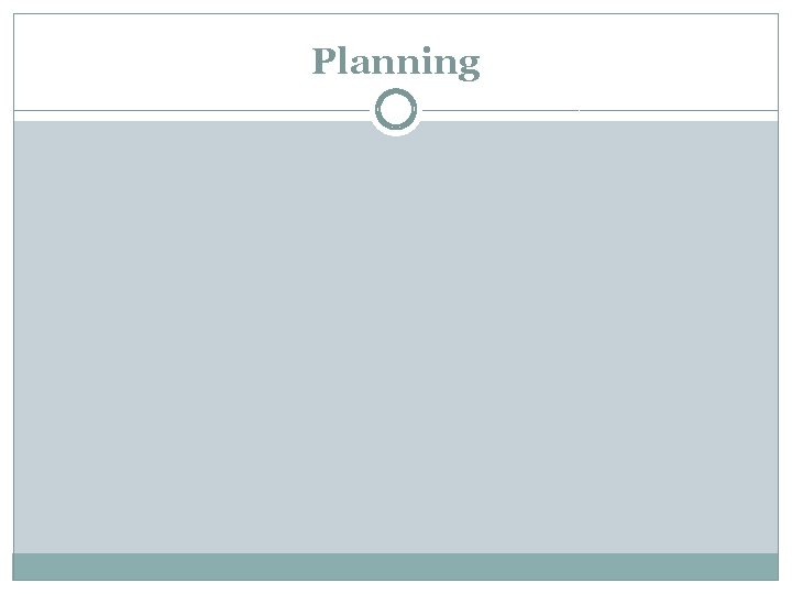 Planning 