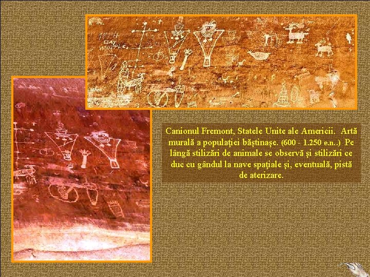 Canionul Fremont, Statele Unite ale Americii. Artă murală a populaţiei băştinaşe. (600 - 1.