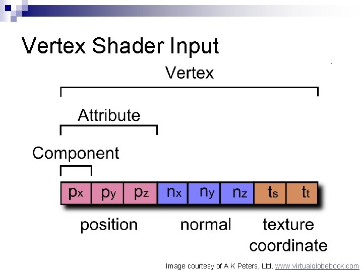 Vertex Shader Input Image courtesy of A K Peters, Ltd. www. virtualglobebook. com 