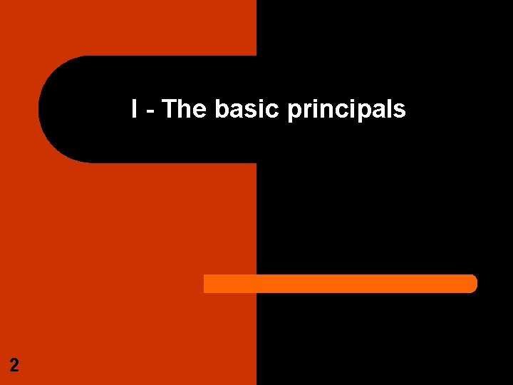 I - The basic principals 2 