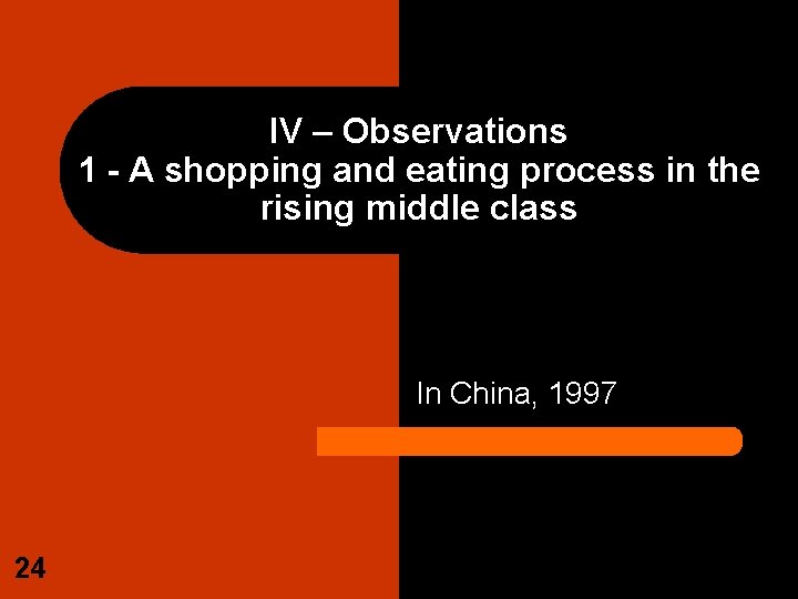 IV – Observations 1 - A shopping and eating process in the rising middle