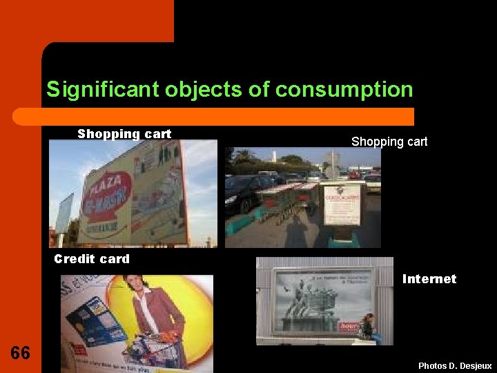 Significant objects of consumption Shopping cart Credit card Internet 66 Photos D. Desjeux 