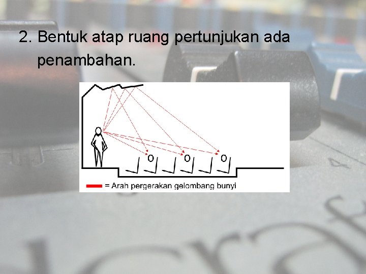 2. Bentuk atap ruang pertunjukan ada penambahan. 