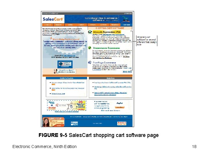 FIGURE 9 -5 Sales. Cart shopping cart software page Electronic Commerce, Ninth Edition 18