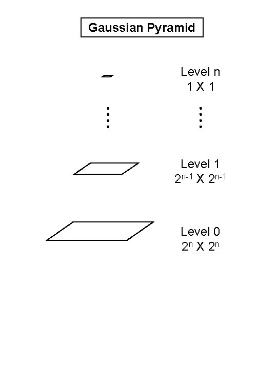 Gaussian Pyramid Level n 1 X 1 Level 1 2 n-1 X 2 n-1