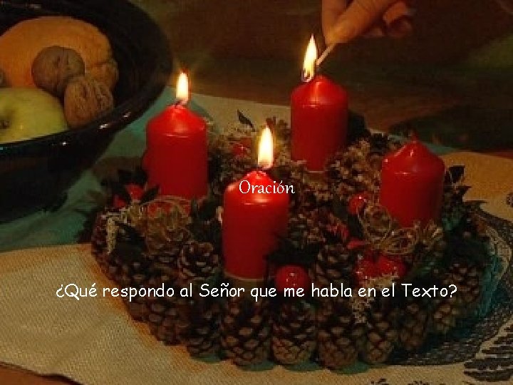 Oración ¿Qué respondo al Señor que me habla en el Texto? 