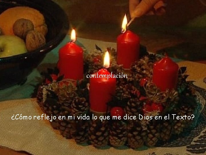 contemplación ¿Cómo reflejo en mi vida lo que me dice Dios en el Texto?
