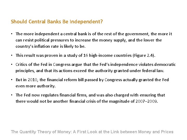 Should Central Banks Be Independent? • The more independent a central bank is of Should Central Banks Be Independent? • The more independent a central bank is of