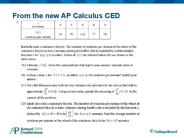 From the new AP Calculus CED 