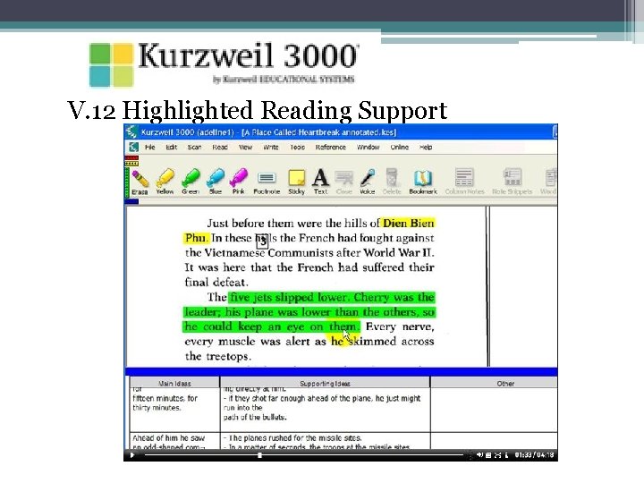 V. 12 Highlighted Reading Support 
