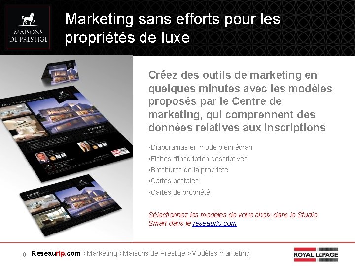 Marketing sans efforts pour les propriétés de luxe Créez des outils de marketing en