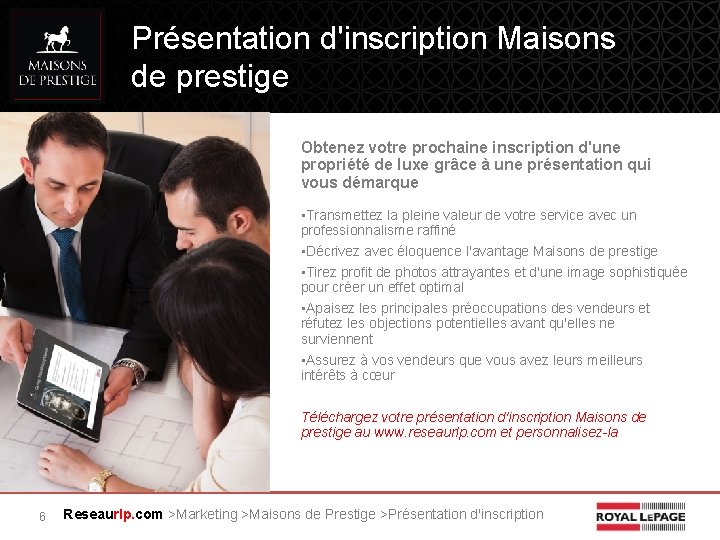 Présentation d'inscription Maisons de prestige Obtenez votre prochaine inscription d'une propriété de luxe grâce