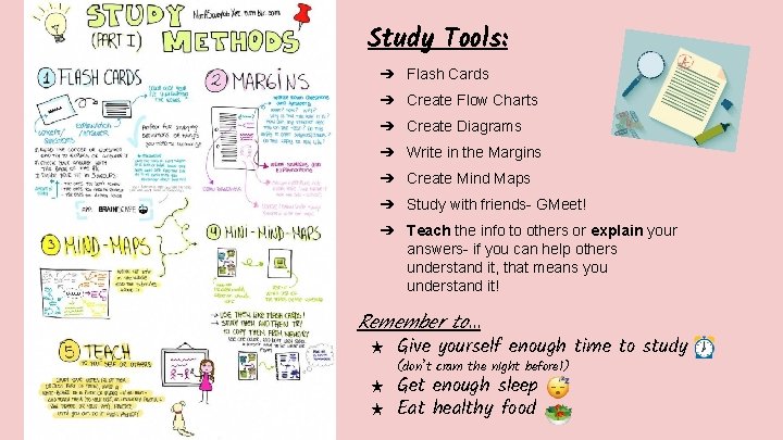 Study Tools: ➔ Flash Cards ➔ Create Flow Charts ➔ Create Diagrams ➔ Write Study Tools: ➔ Flash Cards ➔ Create Flow Charts ➔ Create Diagrams ➔ Write