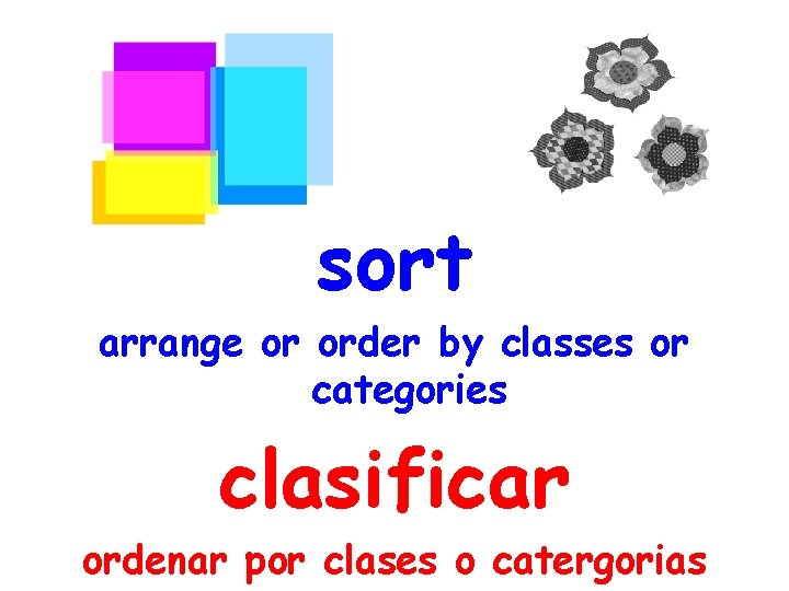 sort arrange or order by classes or categories clasificar ordenar por clases o catergorias