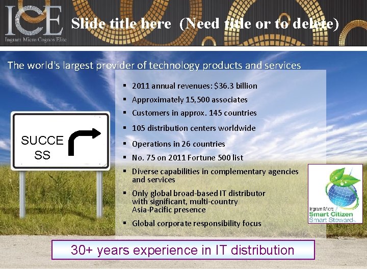 Slide title here (Need title or to delete) The world's largest provider of technology