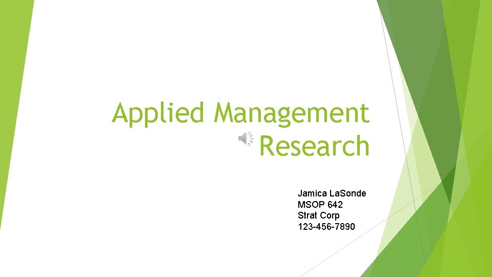 Applied Management Research Jamica La. Sonde MSOP 642 Strat Corp 123 -456 -7890 