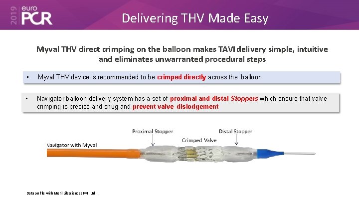 Delivering THV Made Easy Myval THV direct crimping on the balloon makes TAVI delivery