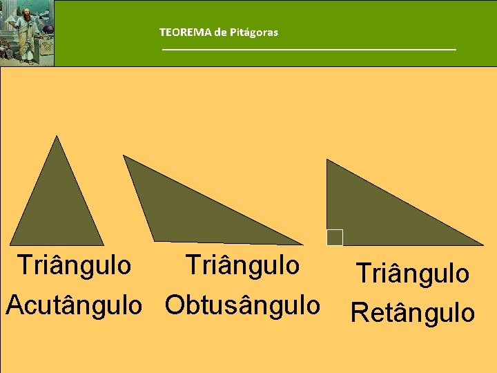 TEOREMA de Pitágoras Triângulo Acutângulo Obtusângulo Triângulo Retângulo 