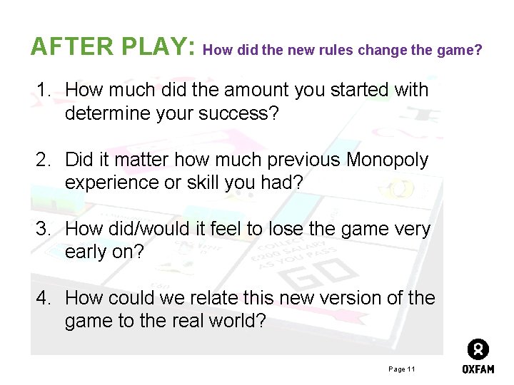 AFTER PLAY: How did the new rules change the game? 1. How much did