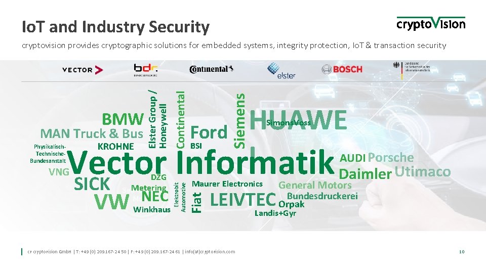 Io. T and Industry Security Siemens Continental Elster Group / Honeywell cryptovision provides cryptographic Io. T and Industry Security Siemens Continental Elster Group / Honeywell cryptovision provides cryptographic