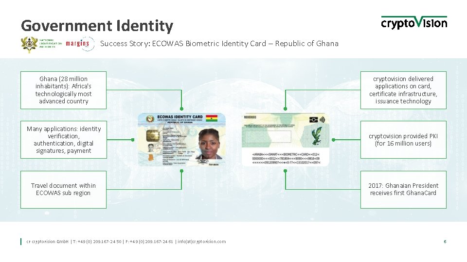 Government Identity Success Story: ECOWAS Biometric Identity Card – Republic of Ghana (28 million Government Identity Success Story: ECOWAS Biometric Identity Card – Republic of Ghana (28 million