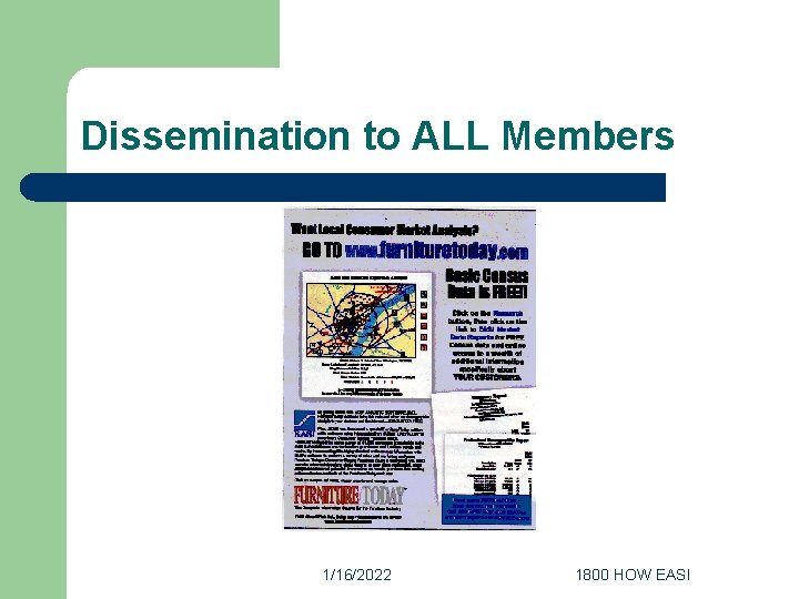 Dissemination to ALL Members 1/16/2022 1800 HOW EASI 