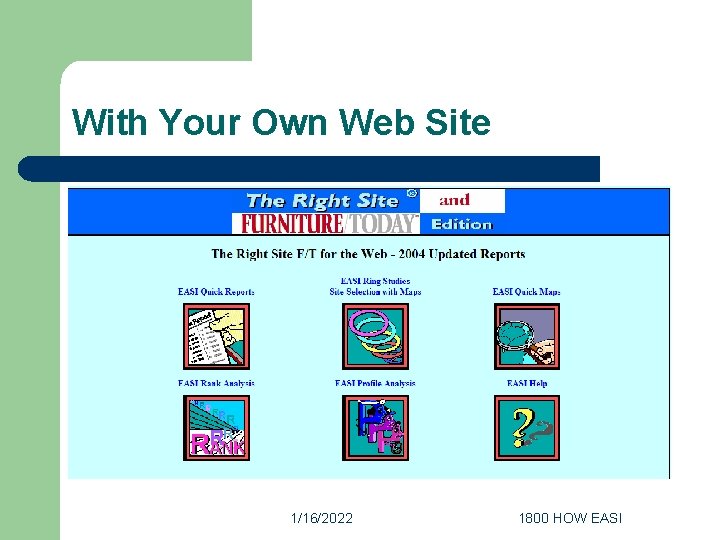 With Your Own Web Site 1/16/2022 1800 HOW EASI 