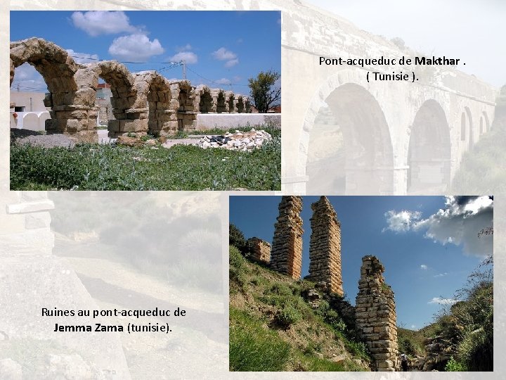 Pont-acqueduc de Makthar. ( Tunisie ). Ruines au pont-acqueduc de Jemma Zama (tunisie). 