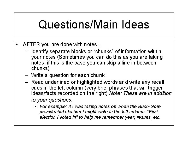 Cornell Notes Why Cornell Notes Skill Information Gathering