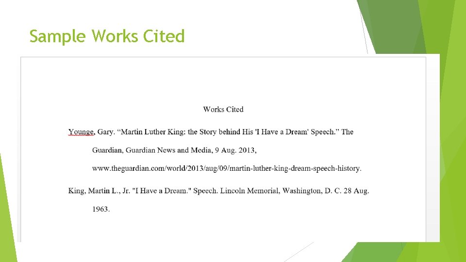 Sample Works Cited 