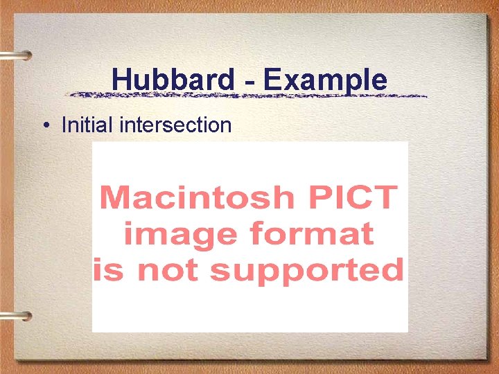 Hubbard - Example • Initial intersection Hubbard - Example • Initial intersection