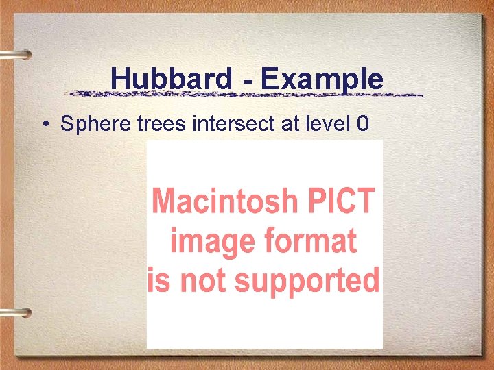 Hubbard - Example • Sphere trees intersect at level 0 Hubbard - Example • Sphere trees intersect at level 0