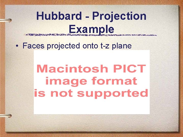 Hubbard - Projection Example • Faces projected onto t-z plane Hubbard - Projection Example • Faces projected onto t-z plane