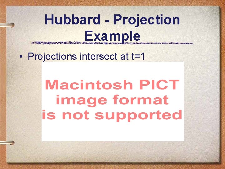 Hubbard - Projection Example • Projections intersect at t=1 Hubbard - Projection Example • Projections intersect at t=1