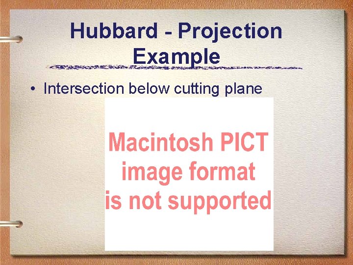 Hubbard - Projection Example • Intersection below cutting plane Hubbard - Projection Example • Intersection below cutting plane