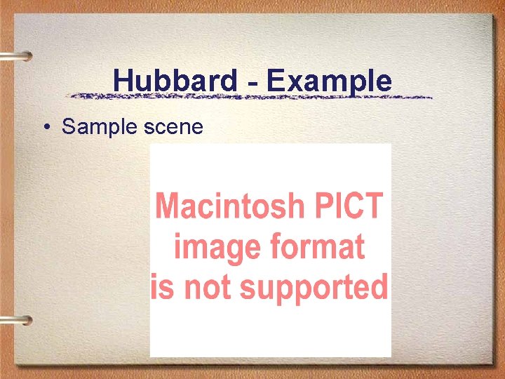 Hubbard - Example • Sample scene Hubbard - Example • Sample scene