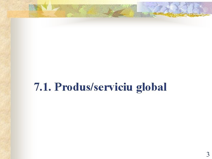 7. 1. Produs/serviciu global 3 7. 1. Produs/serviciu global 3