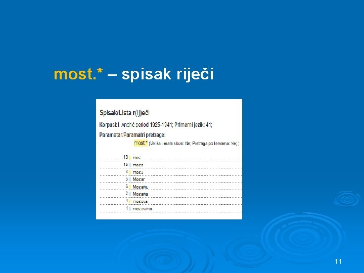 most. * – spisak riječi 11 