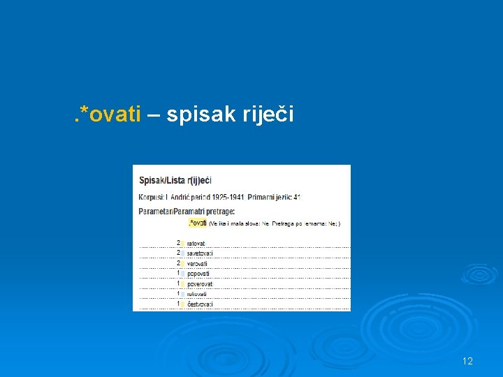 . *ovati – spisak riječi 12 