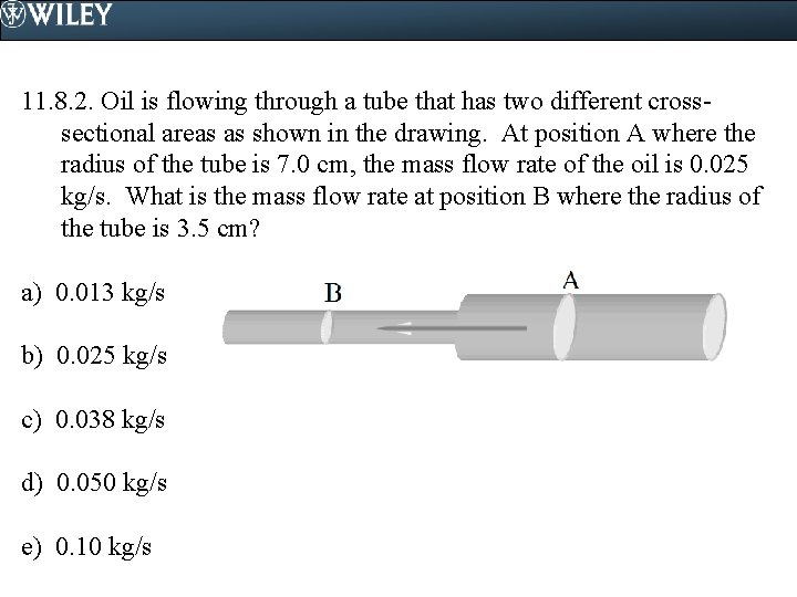 11. 8. 2. Oil is flowing through a tube that has two different crosssectional