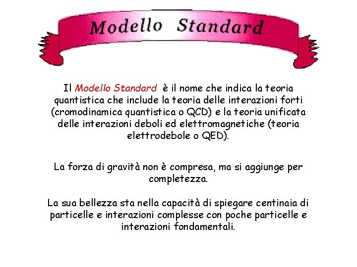 Il Modello Standard è il nome che indica la teoria quantistica che include la