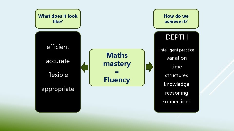 What does it look like? How do we achieve it? DEPTH efficient accurate flexible