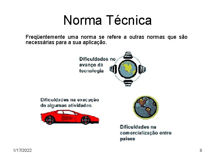 Norma Técnica Freqüentemente uma norma se refere a outras normas que são necessárias para