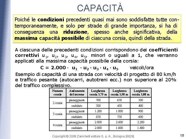 CAPACITÀ Poiché le condizioni precedenti quasi mai sono soddisfatte tutte contemporaneamente, e solo per