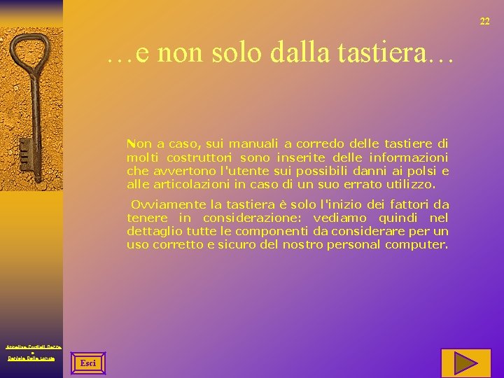 22 …e non solo dalla tastiera… Non a caso, sui manuali a corredo delle