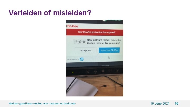 Verleiden of misleiden? Markten goed laten werken voor mensen en bedrijven 16 June 2021